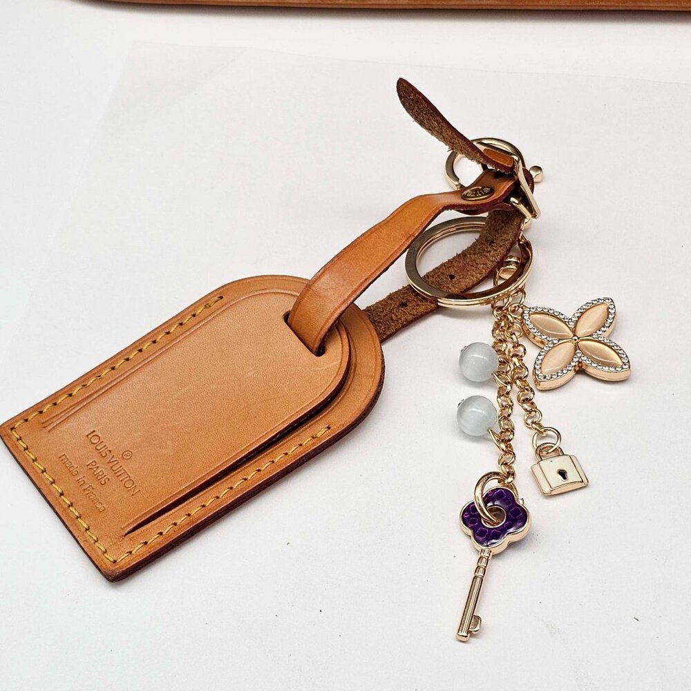 Authentic Louis Vuitton Luggage Tag with Unbranded Keycharm, Keychain - Picture 6 of 8
